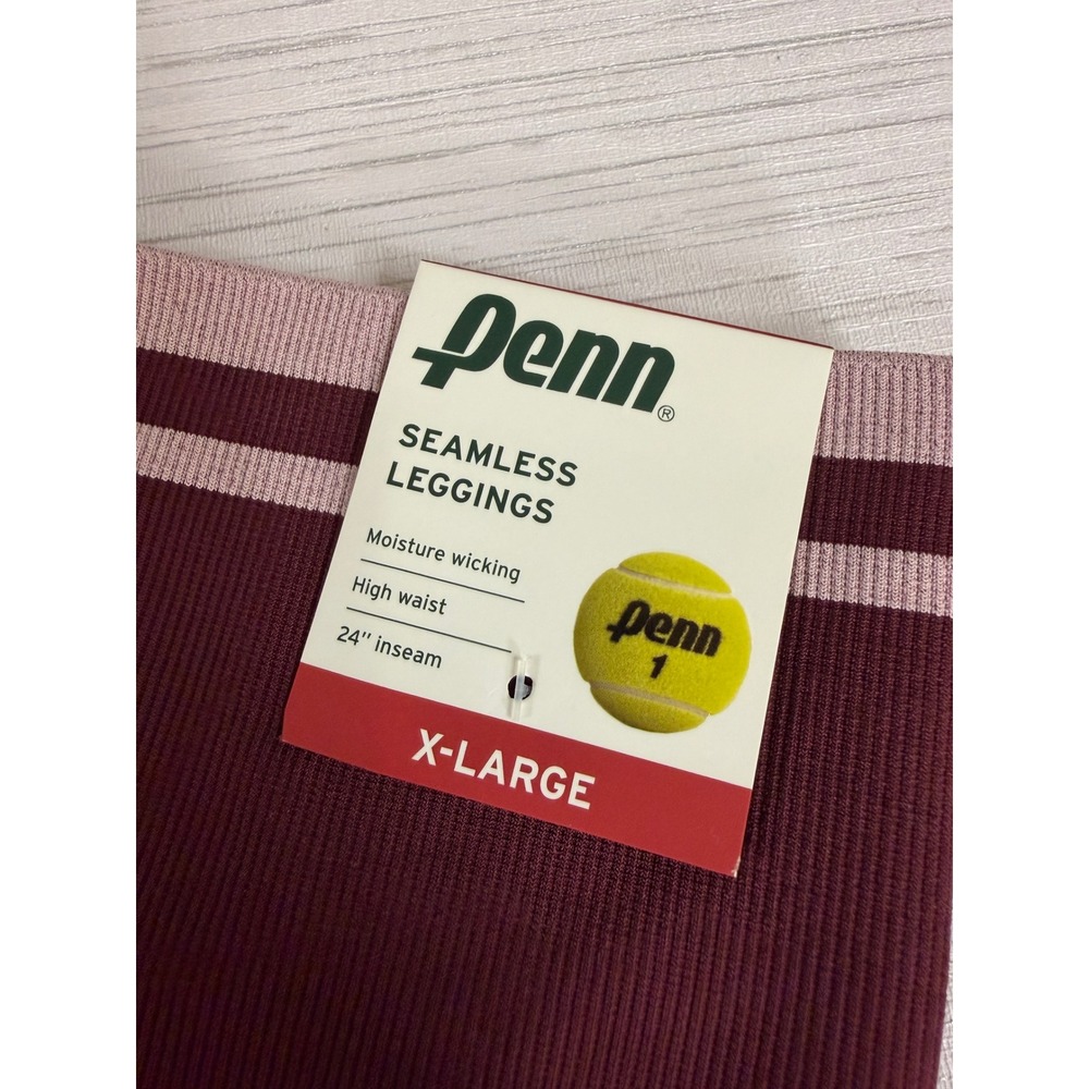 Penn Women XL Seamless Leggings Windsor Wine High Waist Athletic PEGF26158 NWT - Picture 2 of 5